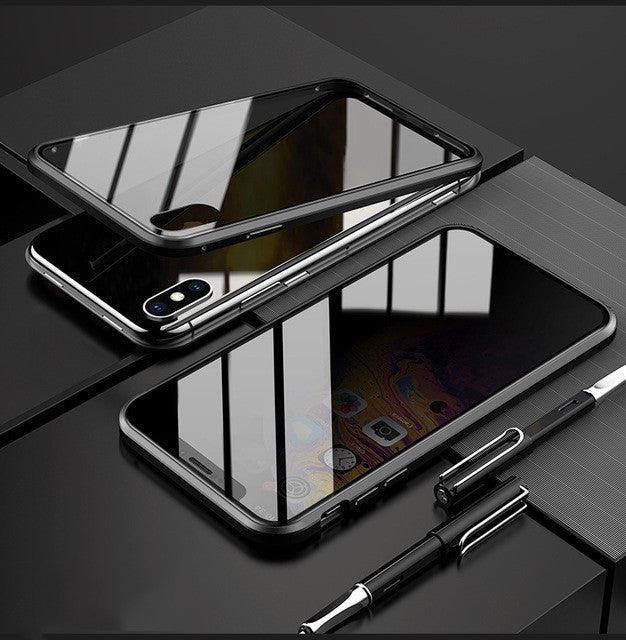 Phone Case Anti-peep Magnetic Protective Shell Magnetic Privacy Glass Case For P