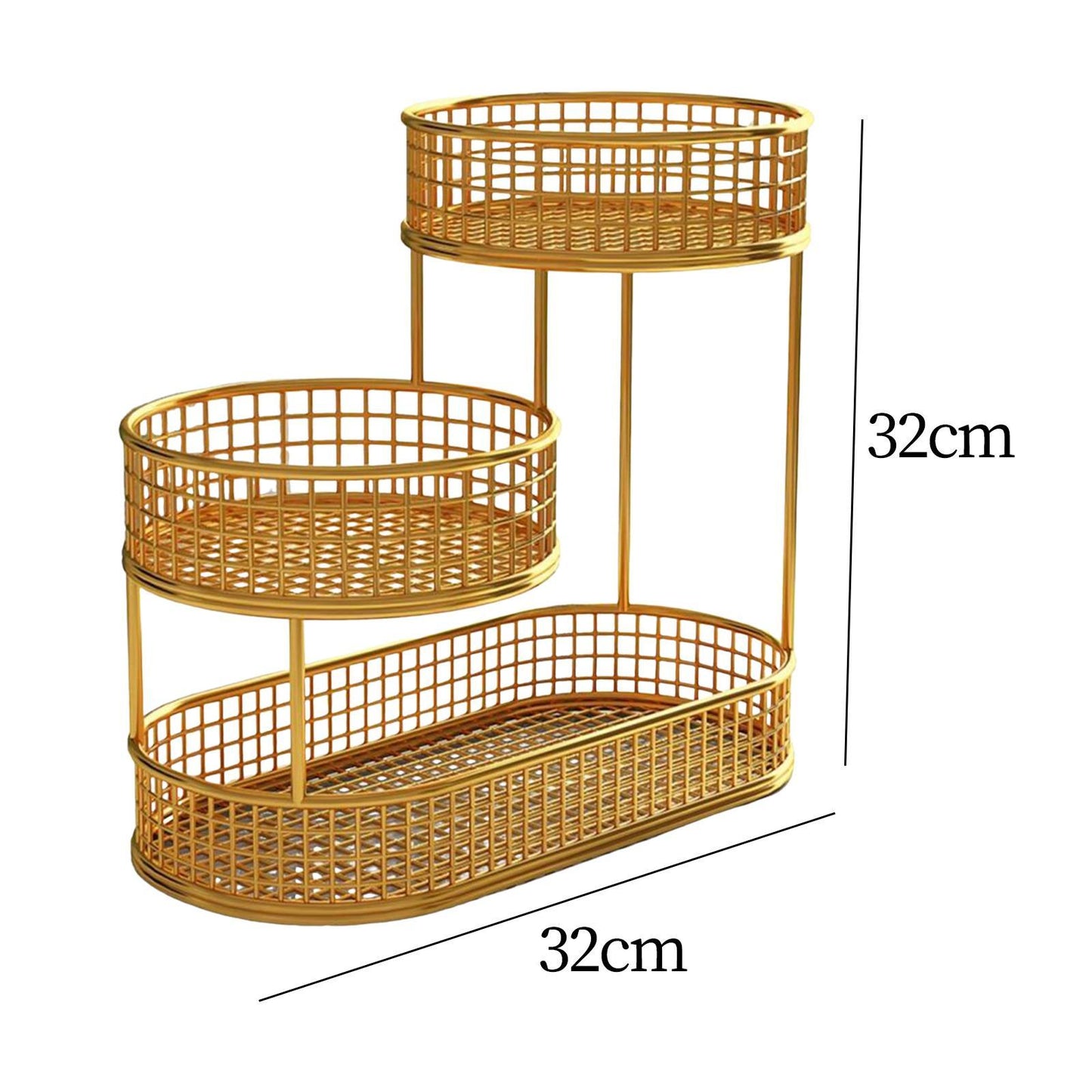 Metal Fruit Basket Vegetables Storage Rack Table Centerpiece Serving Tray