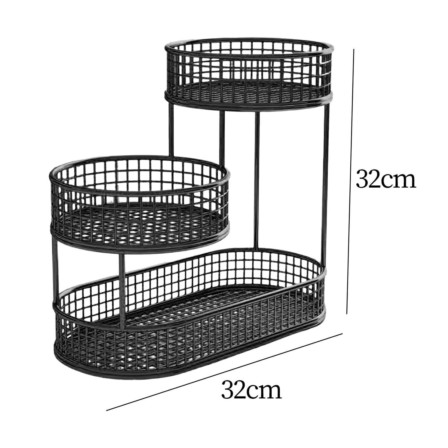 Metal Fruit Basket Vegetables Storage Rack Table Centerpiece Serving Tray