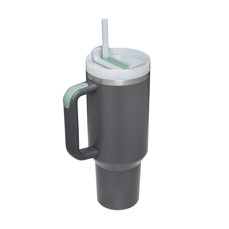 40 Oz Tumbler With Handle Straw Insulated, Stainless Steel Spill Proof Vacuum Co