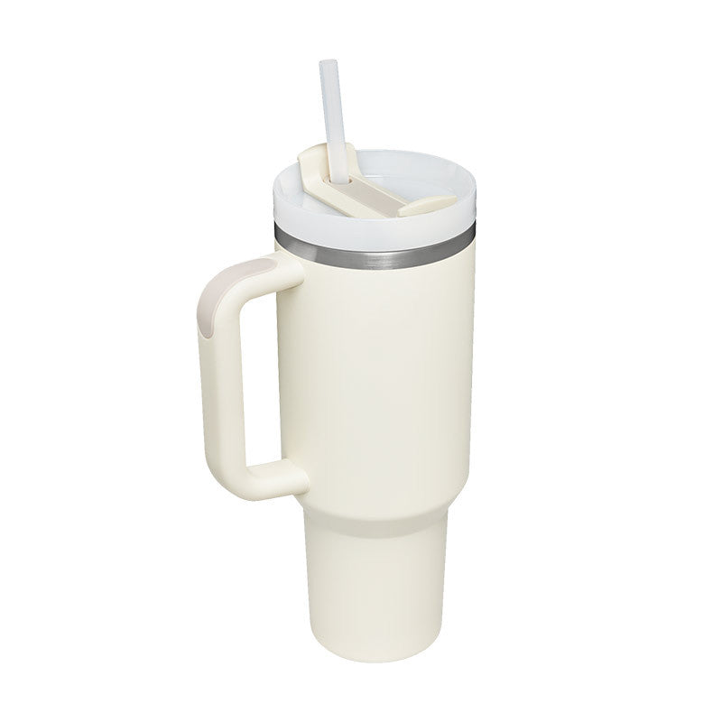 40 Oz Tumbler With Handle Straw Insulated, Stainless Steel Spill Proof Vacuum Co