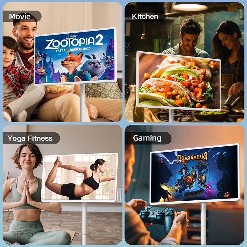 32 Inch Incell Lcd Display Interactive Touch Wireless Portable TV with Stand Android 15 Smart Mobile Display