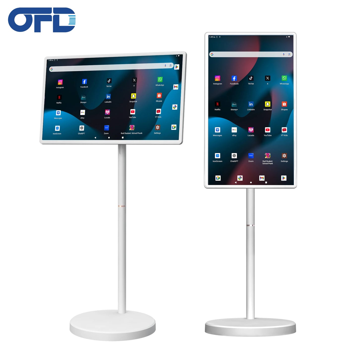 32 Inch Incell Lcd Display Interactive Touch Wireless Portable TV with Stand Android 15 Smart Mobile Display