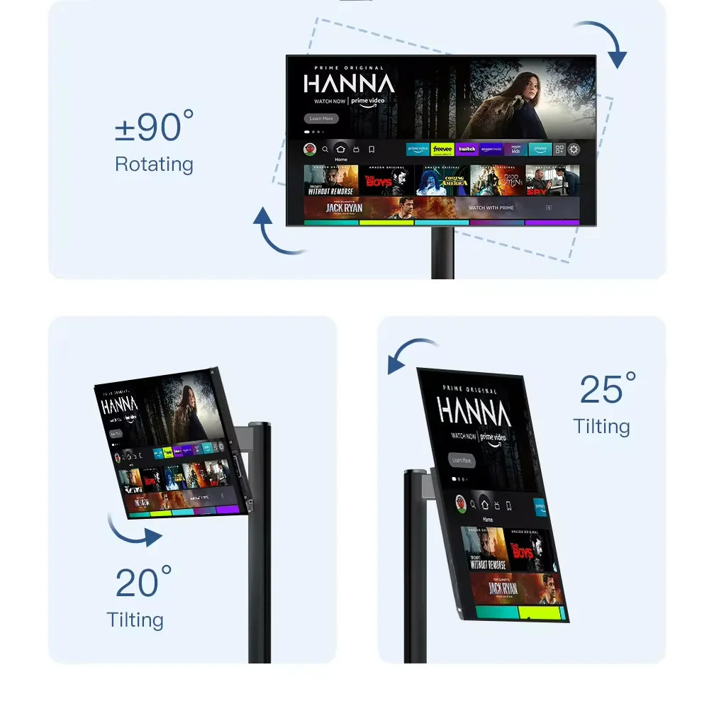 Hot Sale Smart LCD Display Screen Rechargeable 21.5 Inch Portable TV Touch Screen Android TV LED Smart TV Inteligentes Tablet