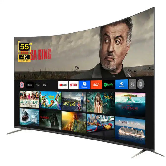 Hot Selling Television Set 55 Inch Full Screen UHD 4K LED Tv 65 Inch Curved Smart Tv