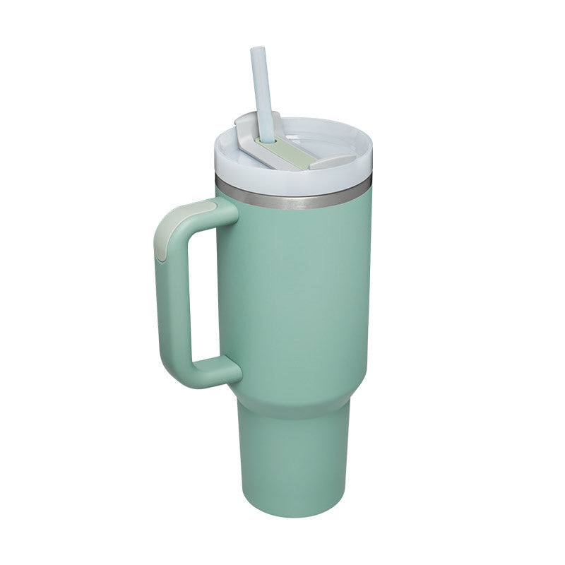 40 Oz Tumbler With Handle Straw Insulated, Stainless Steel Spill Proof Vacuum Co
