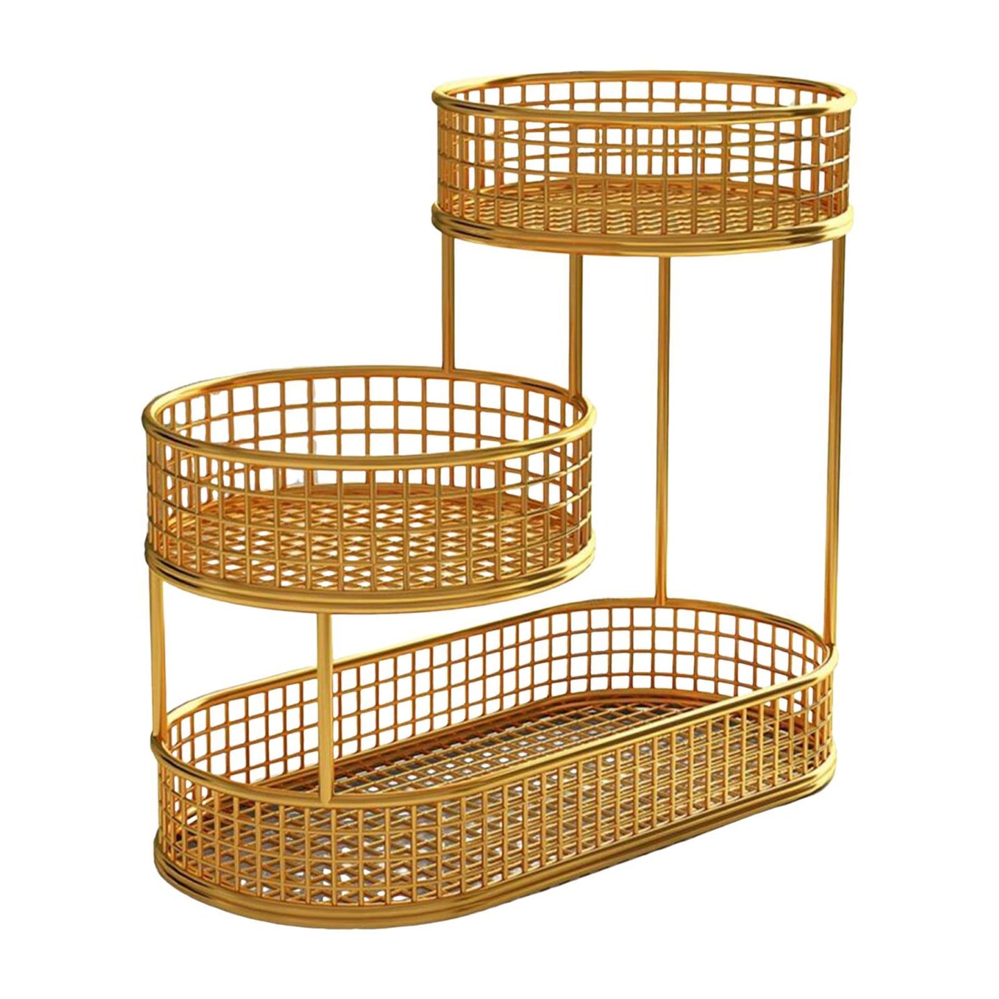 Metal Fruit Basket Vegetables Storage Rack Table Centerpiece Serving Tray