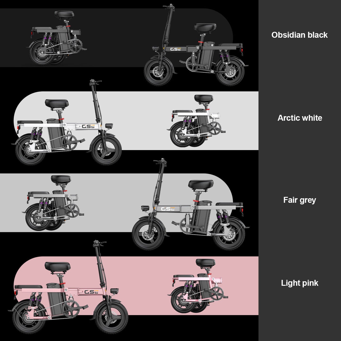 GS5 Folding Electric Bike for Adults 740W 19MPH Electric Bicycle Commuter Ebike
