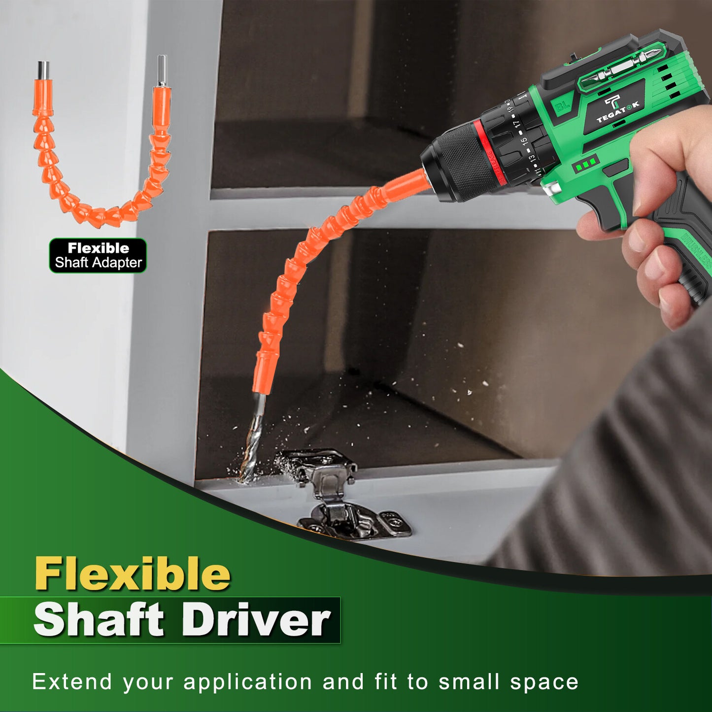 20V Cordless Brushless Drill Set,1/2 Inch Keyless Chuck Comes with Two Battery