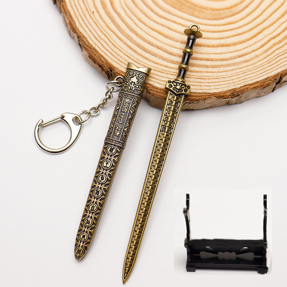 Ancient Chinese Mini Sword Keychain Sword Metal Weapon Toy Key Chain Cute Keycha