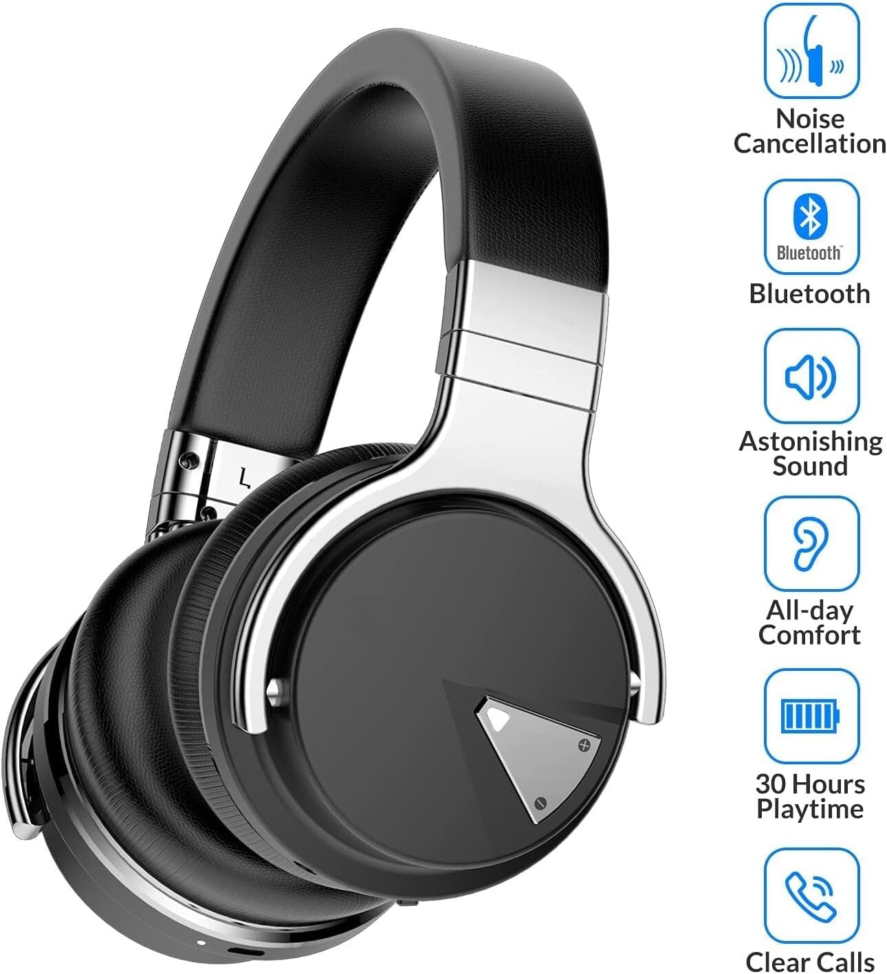 Custom 45mm Large Drivers Bluetooth Headphones - All-Day Comfort & Premium Sound
