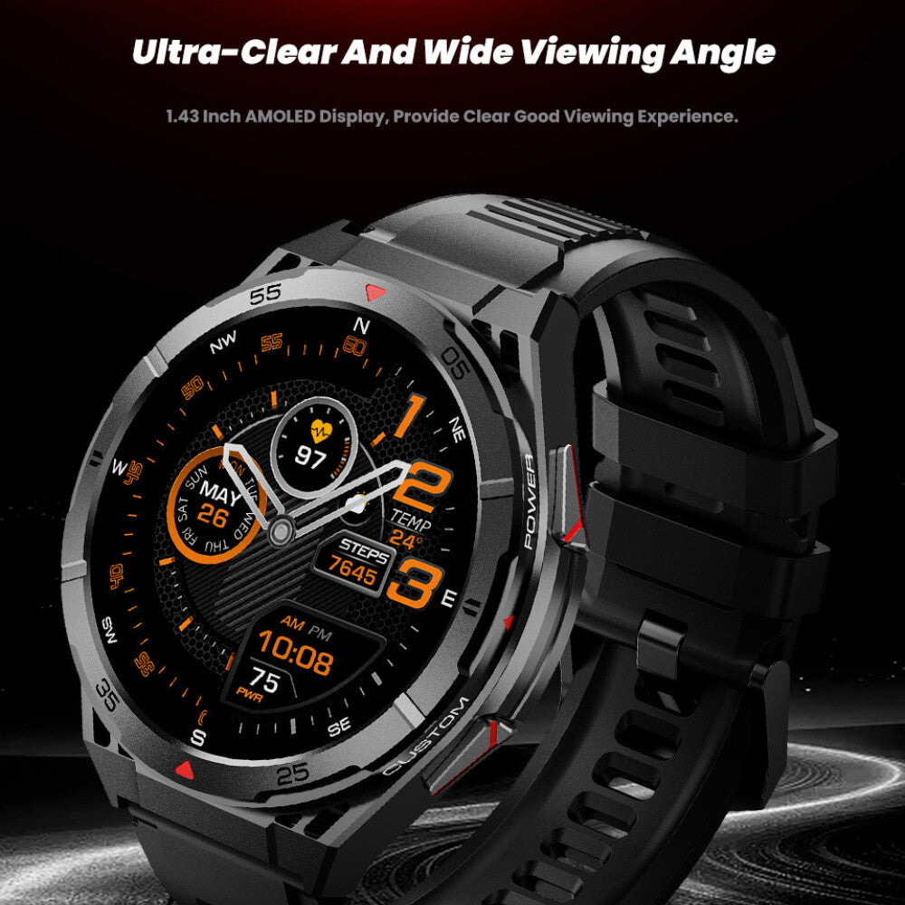 2025 Military Smart Watch (Call Receive/Dial) Rugged GPS Sport Fitness Tracker