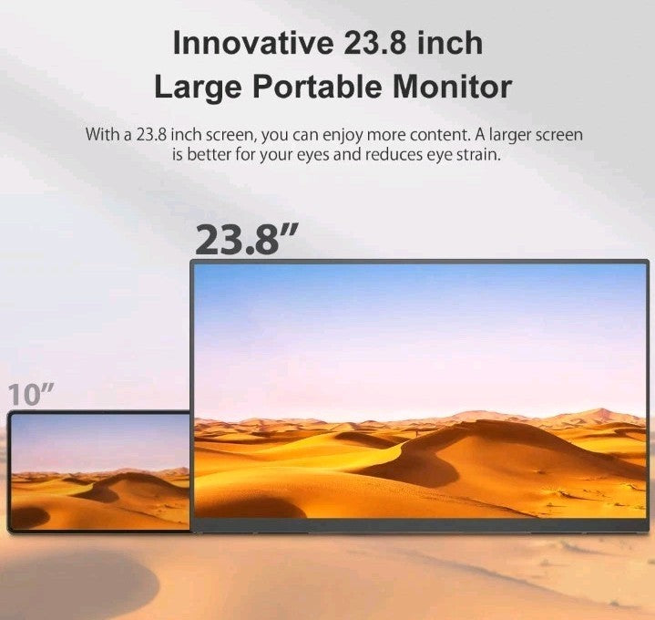 UPERFECT 23.8” Portable Monitor Laptop Display FreeSync 1920x1080 Gaming Screen