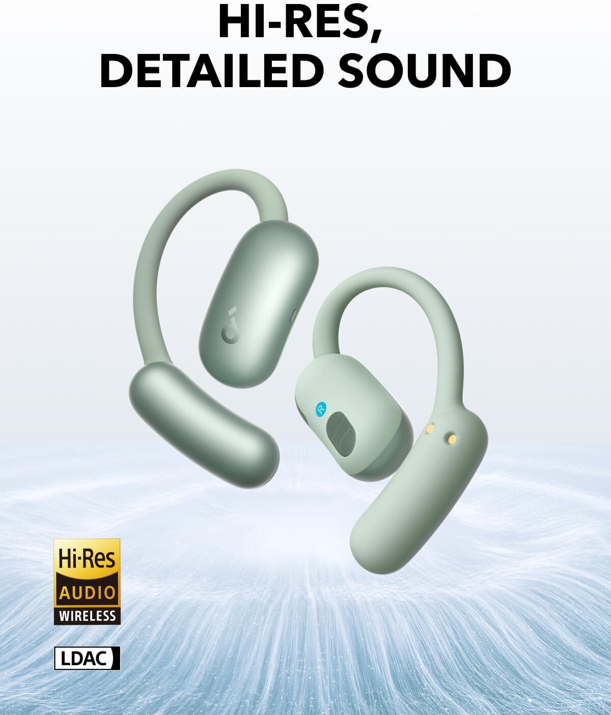 Soundcore AeroFit 2 Open-Ear Headphones Snug Fit Ear Hooks Bass Hi-Res 42H Play