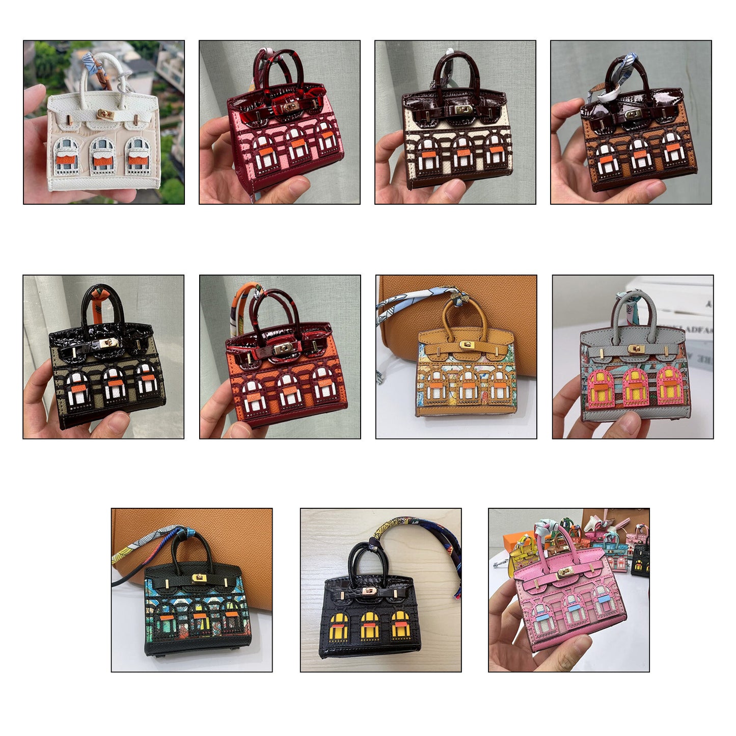 Mini Keychain Wallet Cute Leather Lipstick Bag Ladies Car Bag Charm for AirPods