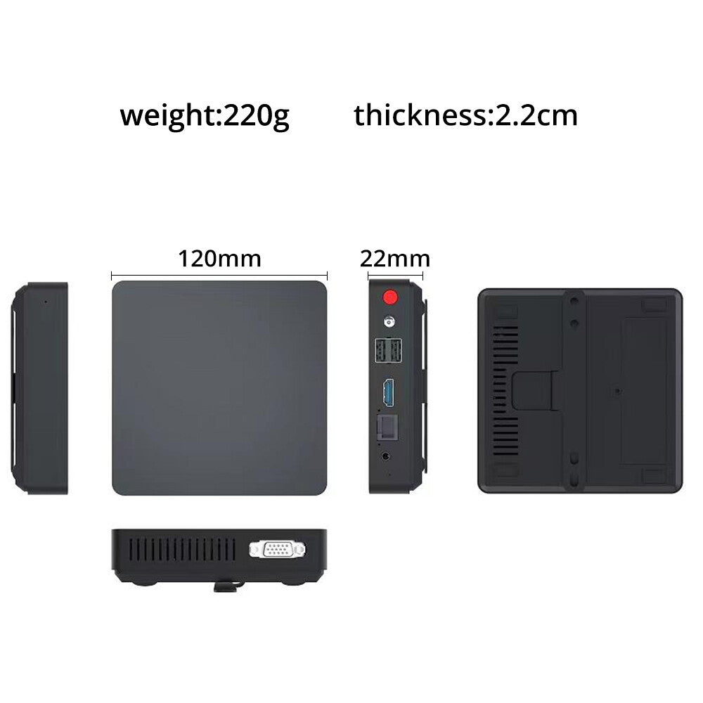 Mini PC Intel N3350 CPU 4G RAM 64G ROM VGA USB3.0 Support M.2 Win10Pro