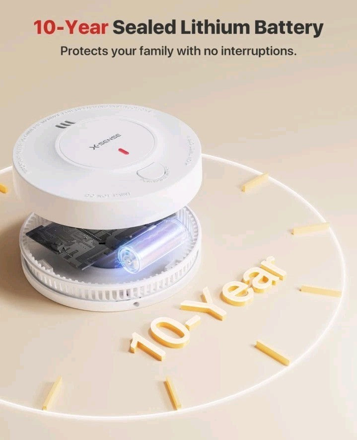 X-Sense 10-Year Lithium Battery Smoke Alarm Model SD2JOAX. New