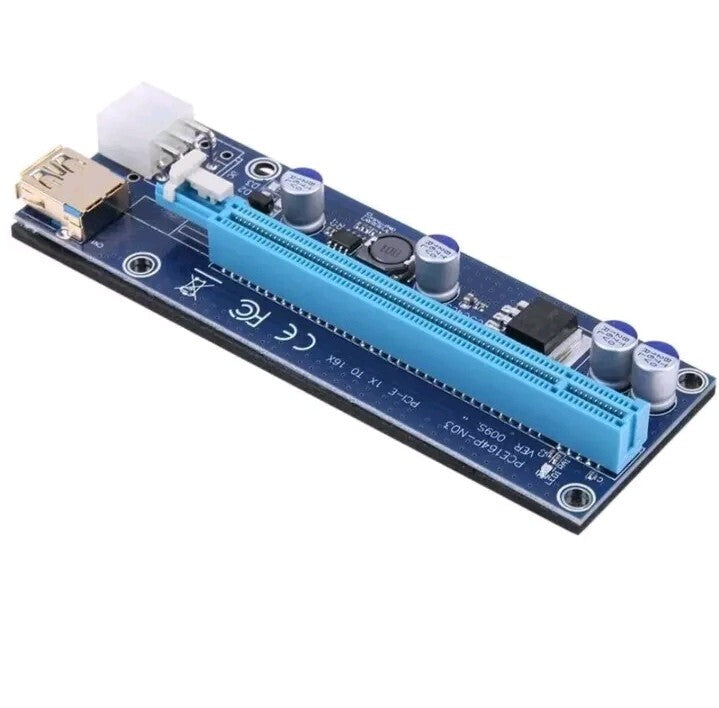 Ethereum PCI-E 1x to 16x Powered USB3.0 GPU Riser Extender Adapter Card VER 009s