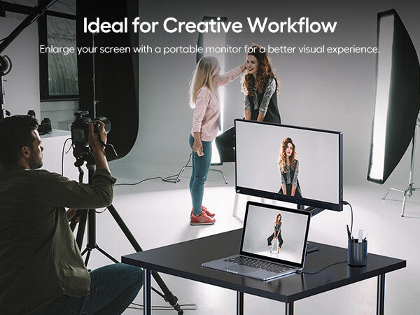 UPERFECT Portable Monitor 18.5 Inch 120HZ with Black Equalizer FPS/RTS,100% sRGB