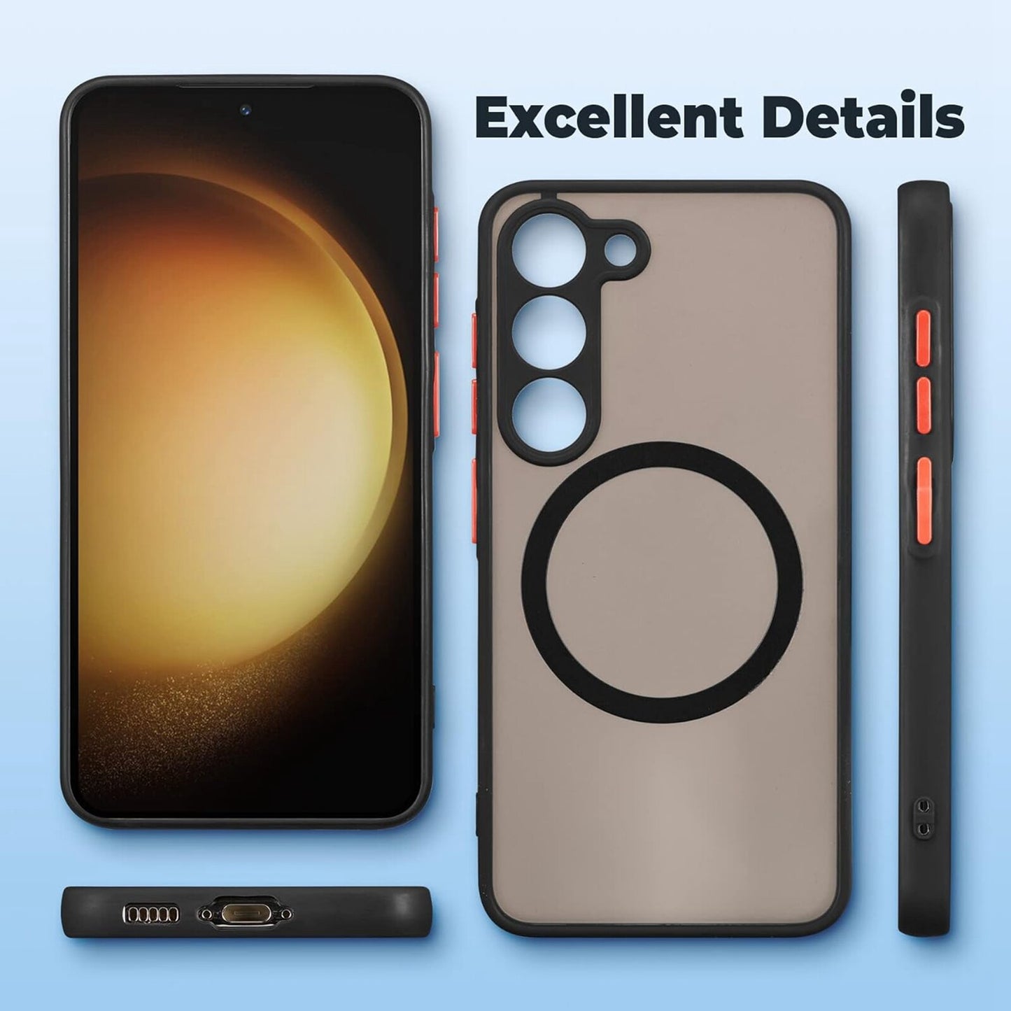 For Samsung Galaxy S25Ultra S24FE S23 Case Mag Safe Magnetic Frosted Phone Cover