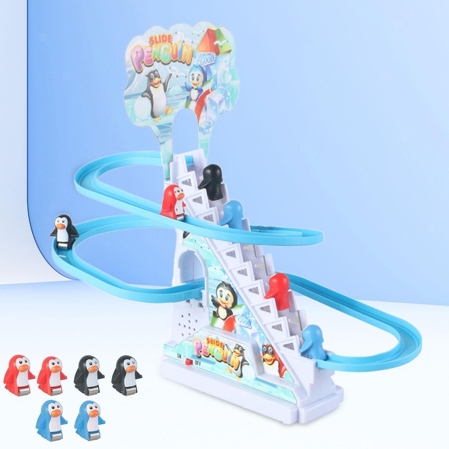 Penguin Climbing Toys Music Electric Race Track Game for Boys Toddlers Kids