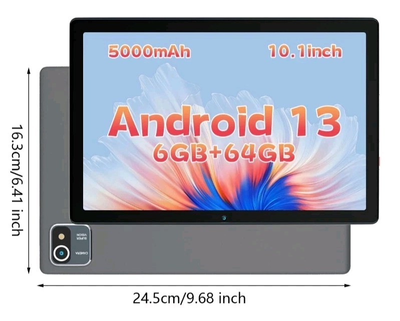 2025 Tablet 10.1" Android 13 Tablet 6+64GB Quad Core 1280×800 HD IPS WIFI