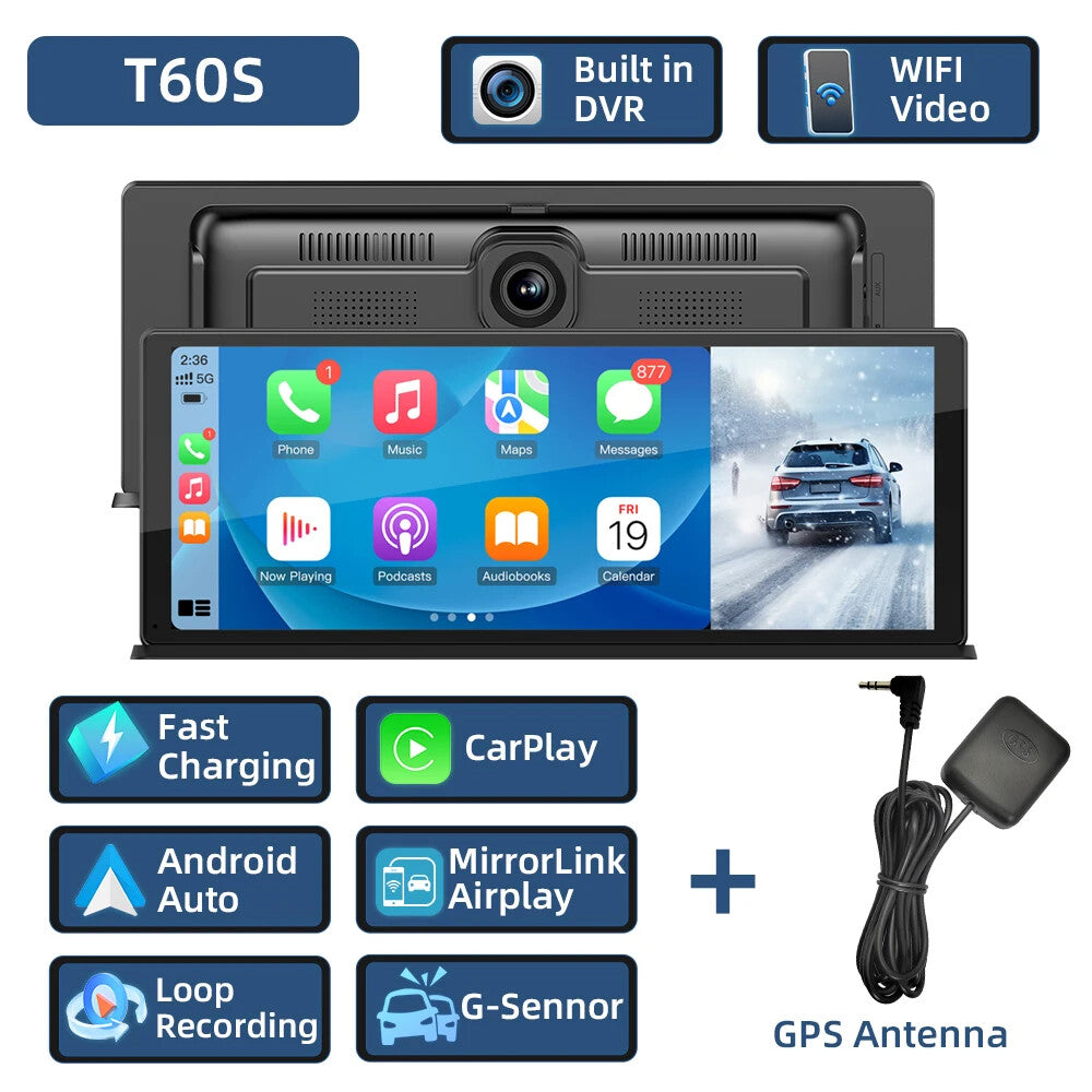 11.3inch Dashcam CarPlay Android Auto IPS Display Bluetooth AUX USB Fit for Benz