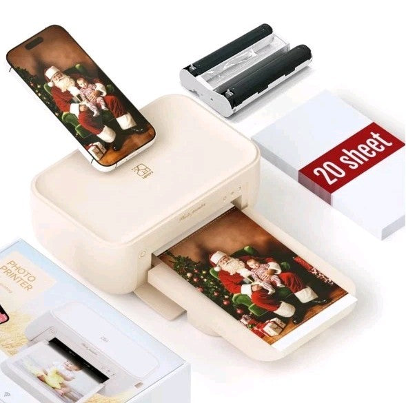 HPRT PHOTO PRINTER 4"X6",+20 SHEETS&1 RIBBON,WI-FI WIRELESS INSTANT PICTURE