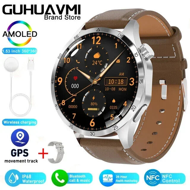 Fitness Tracker NFC Smartwatch Waterproof GPS Heart Rate Bluetooth Call Android