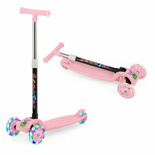3 Wheel LED Kick Scooter Children Scooter Adjustable Handlebar Toddler Girls Boy