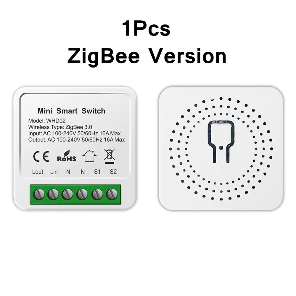 Smart Home ZigBee WiFi Smart Switch with Power Monitor 16A Mini Breaker Voice US