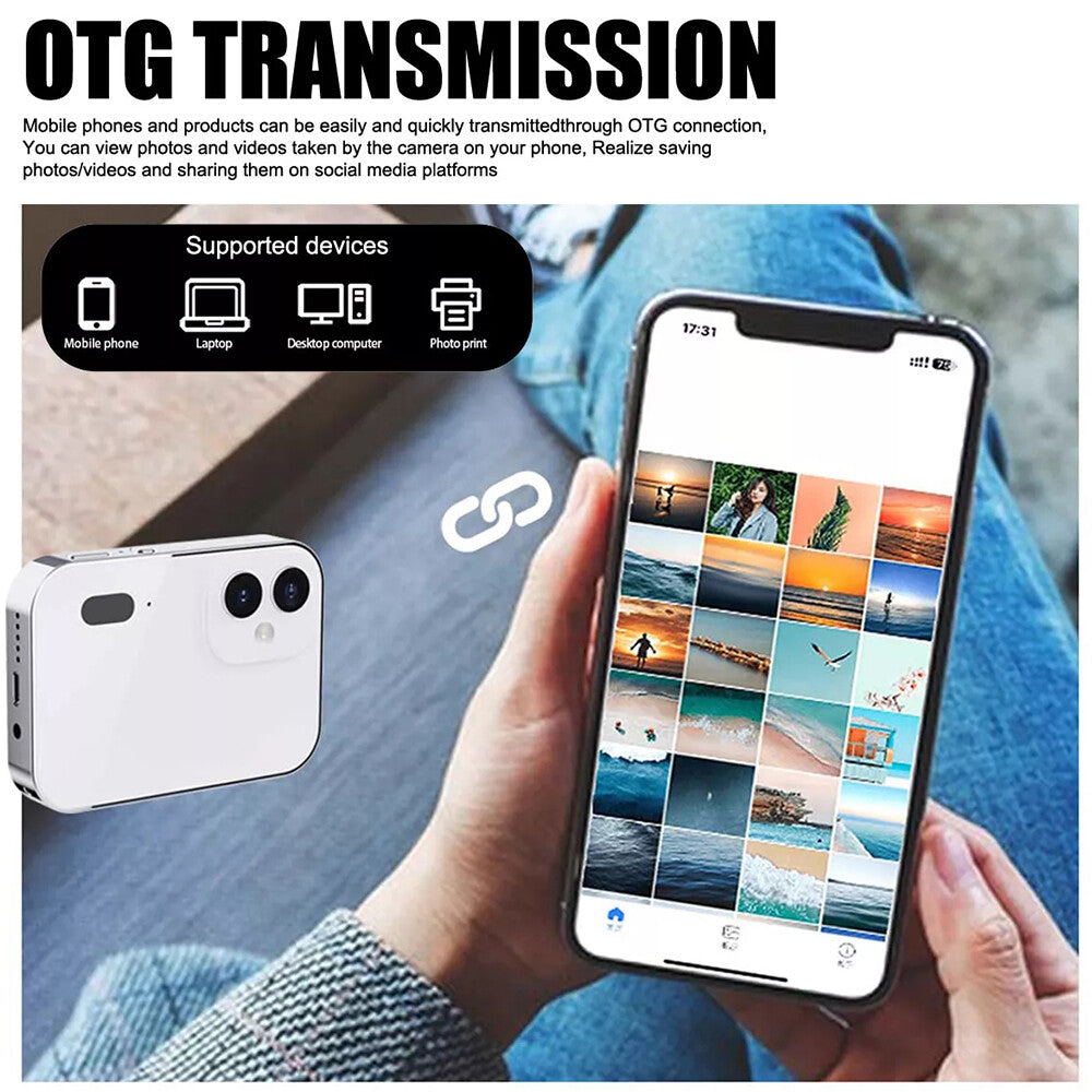 64MP 4K Digital Camera 16X 3 Lens Touch Screen Camera Music Player OTG 3600mAh