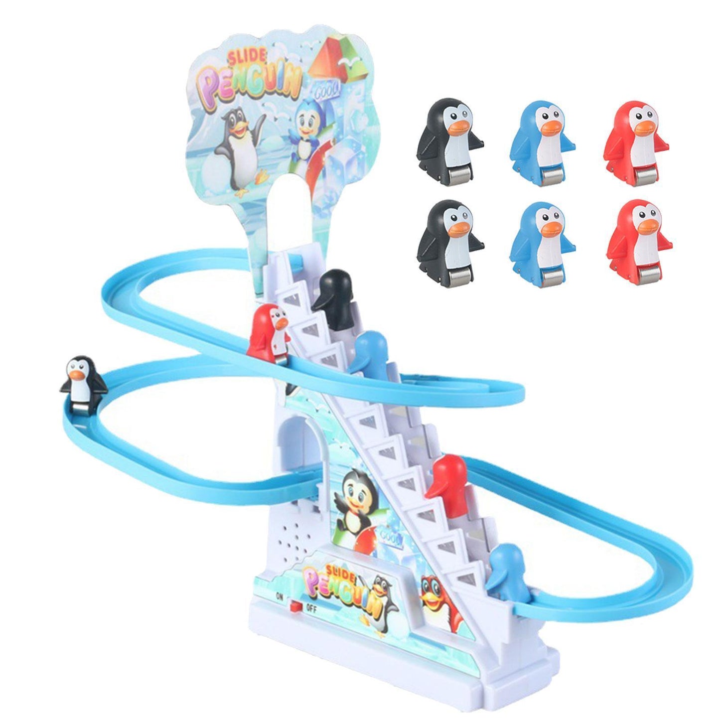 Penguin Climbing Toys Music Electric Race Track Game for Boys Toddlers Kids