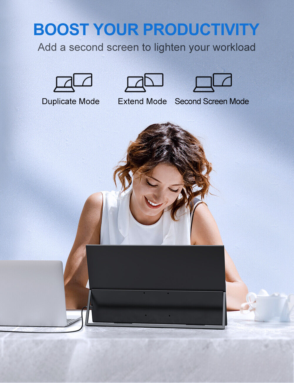 UPERFECT 18.5" 1080P Portable Monitor FHD Screen w/Bracket Freetanding -UMax 18
