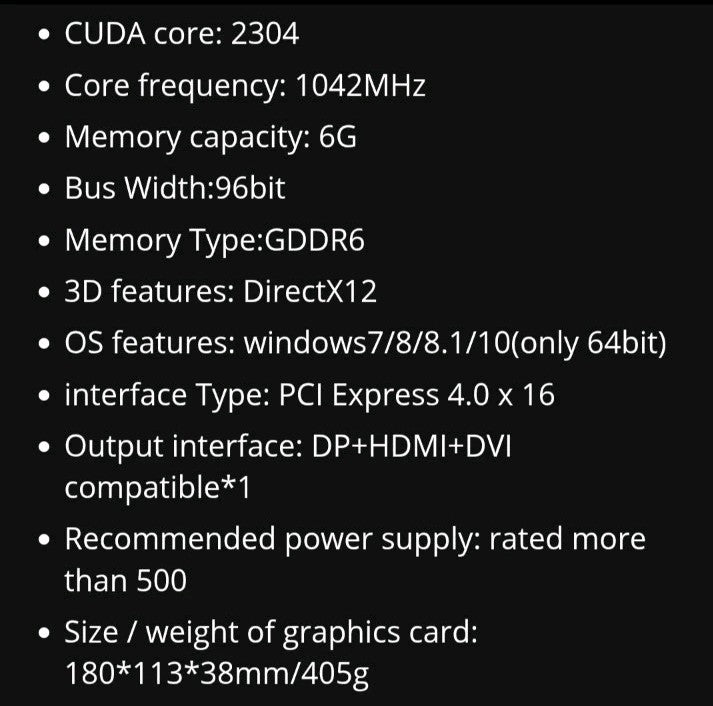 NEW PELADN RTX 3050 6gig VRAM