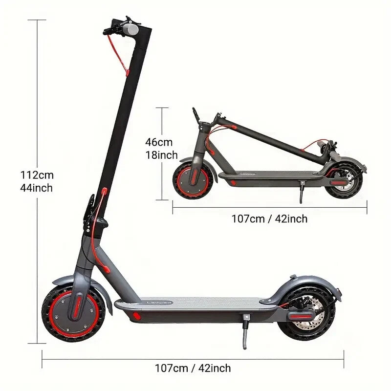 LADPED 350W Folding Electric Scooter Adult Commute Long Range Kick E-scooter