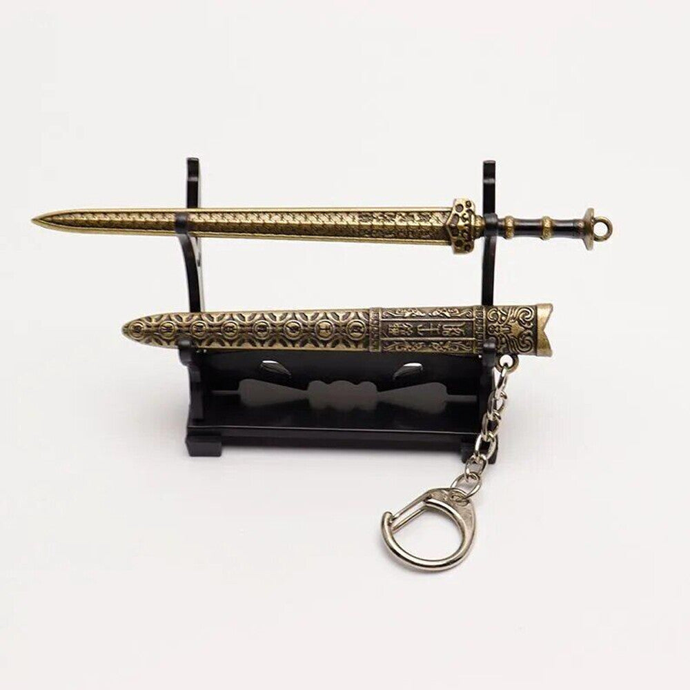 Ancient Chinese Mini Sword Keychain Sword Metal Weapon Toy Key Chain Cute Keycha