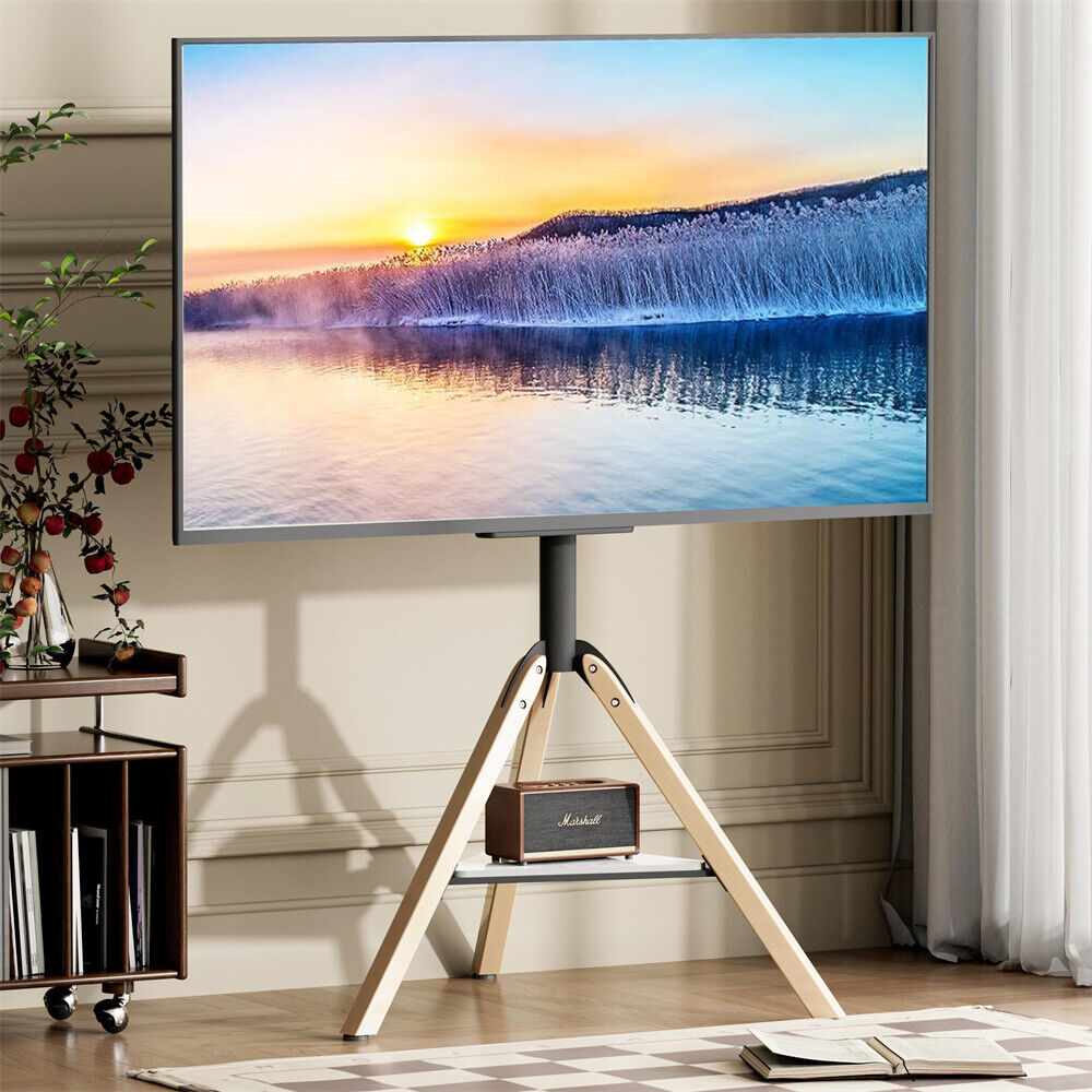 Universal Corner TV Stand with Shelf Height Adjustable Swievel TV Stand 40-75 in