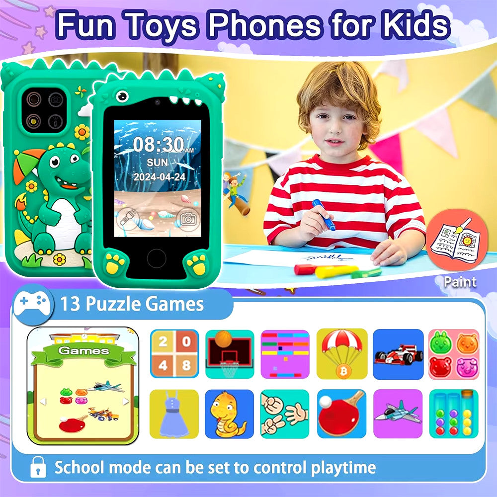 Kids Smart Educational Toys Musci Player Learning Selfie Toddler Phone for Child