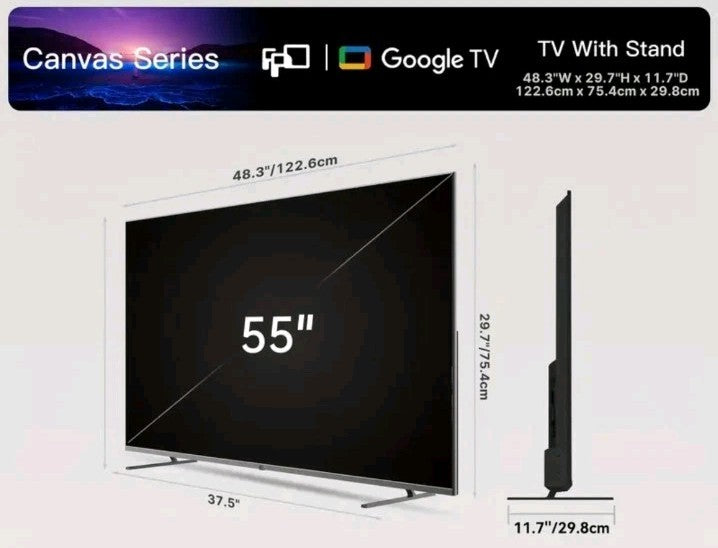 FPD 55-inch Smart TV Google TV 4K UHD with Google Play and Google Cast Built-in