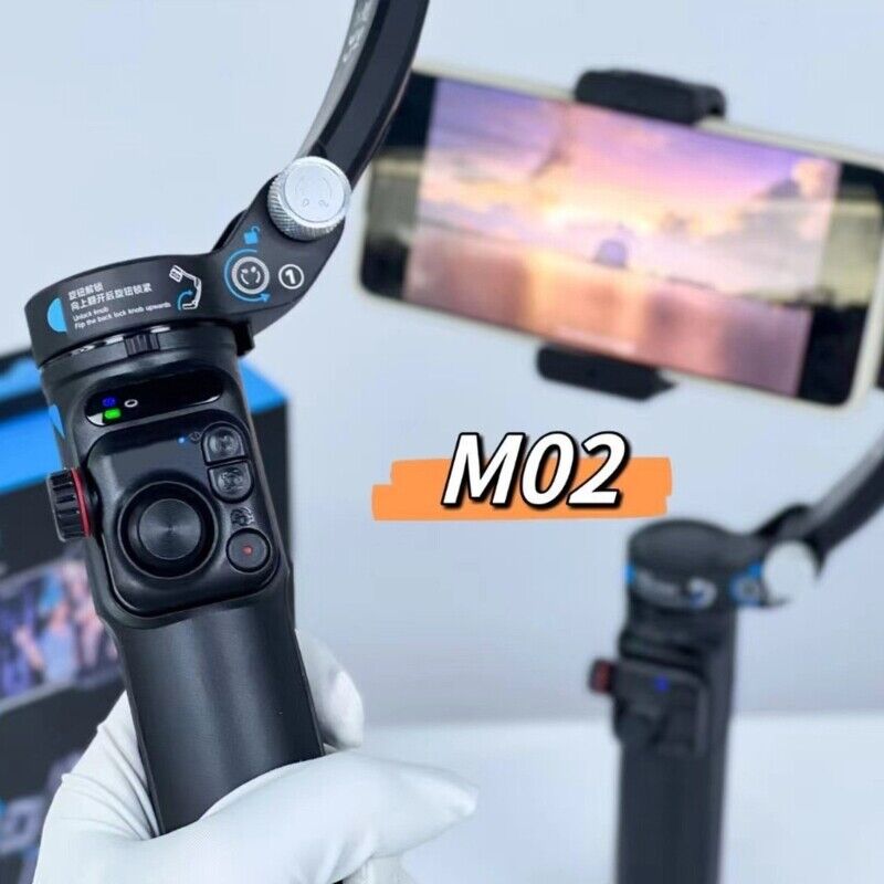 3 Axises Smartphone Gimbals Stabilizers Adjustable Fill Light for Video