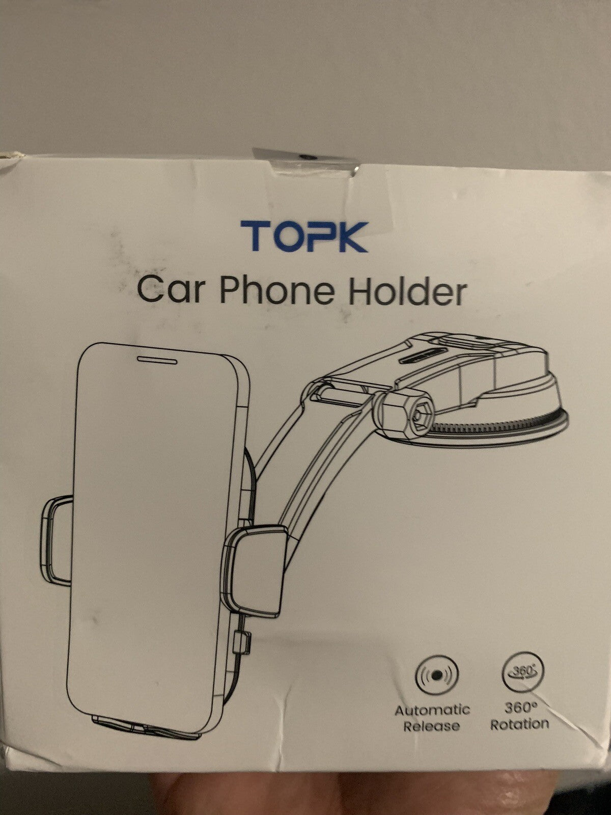 "TOPK D38-C Car Phone Holder: Adjustable Mount for Dashboard"