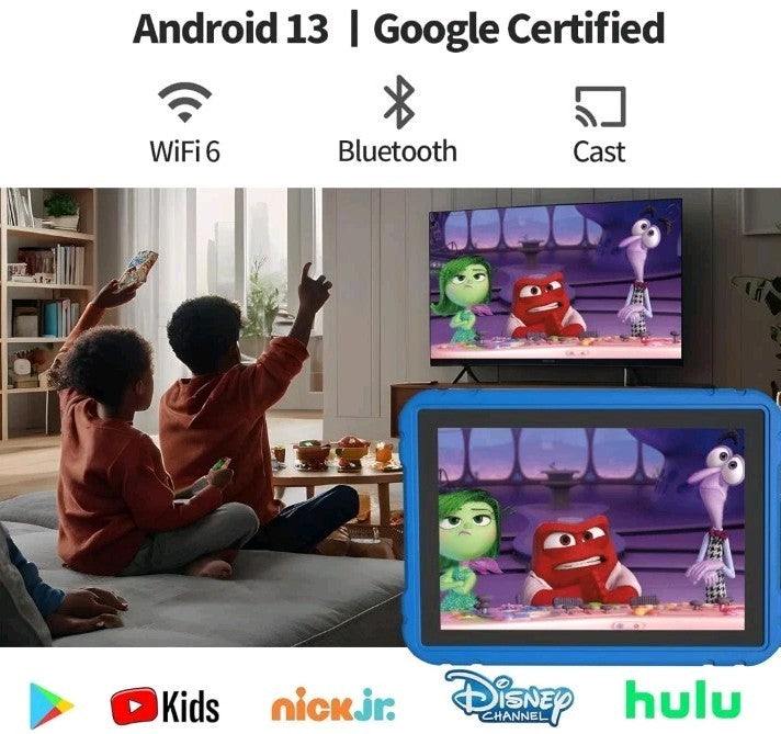 JREN Kids Tablet|10 Inch Tablet for Kids Android 13|Octa-core|64GB| 8000mAh|WiFi