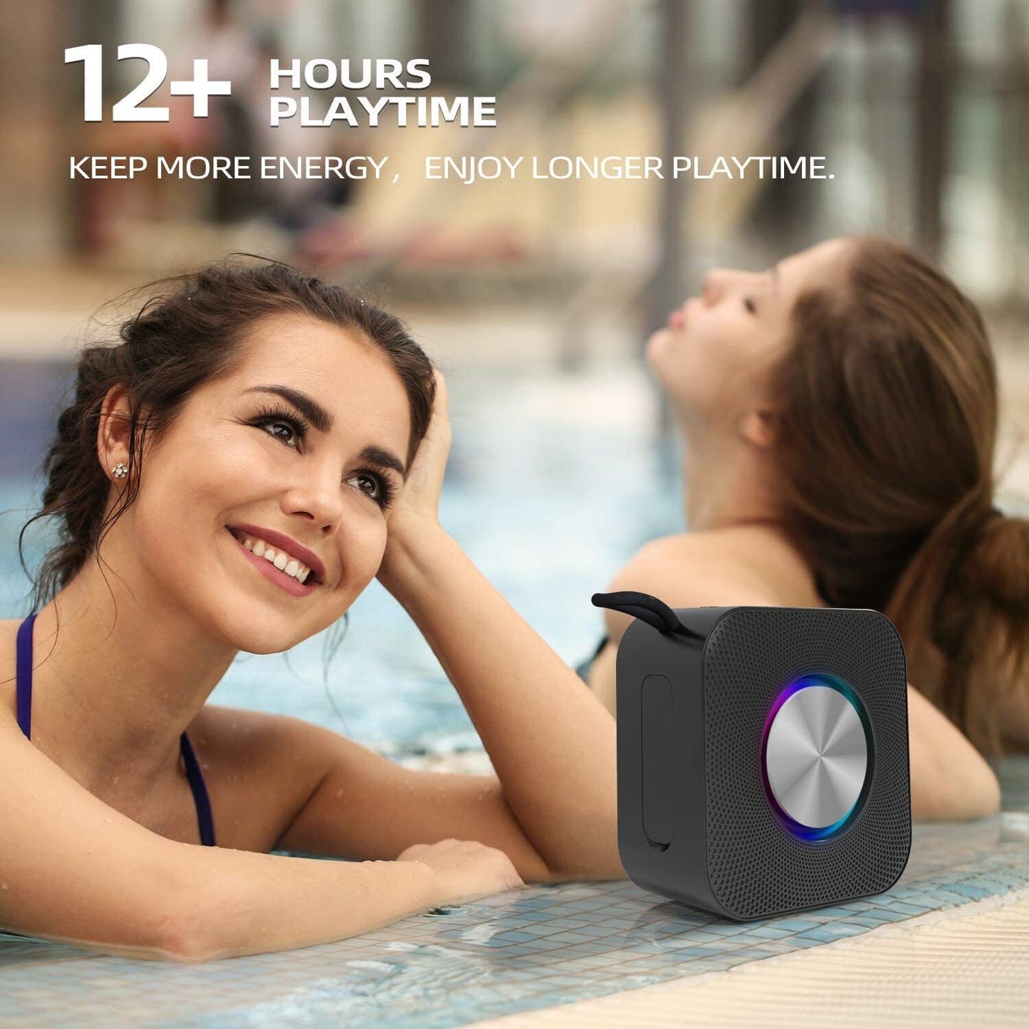 EDUPLINK Waterproof Bluetooth Speaker - Portable, Small with Loud Volume RGB