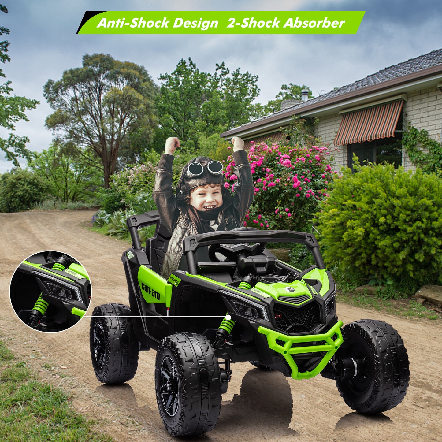 Can-Am Licensed 12V Ride on UTV Car for Kids Electric Fun Toys 4WD Off-Road Quad