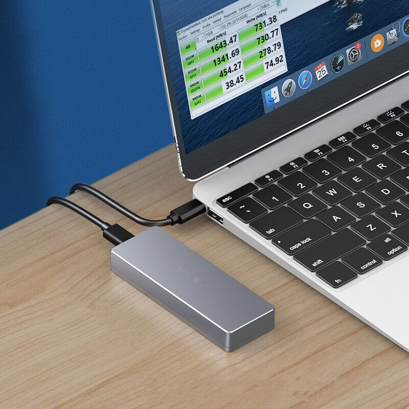 Portable USB 3.2 Type-C 12+16 PIN SSD Adapter Enclosure For Mac Book 2013-2017
