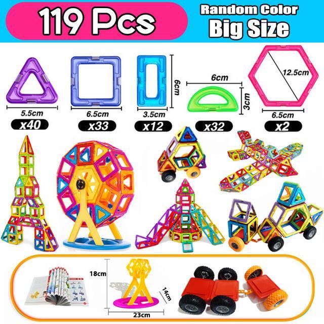 Magnets Toys for Kids Big Size Plus Magnetic Blocks for Children Designer