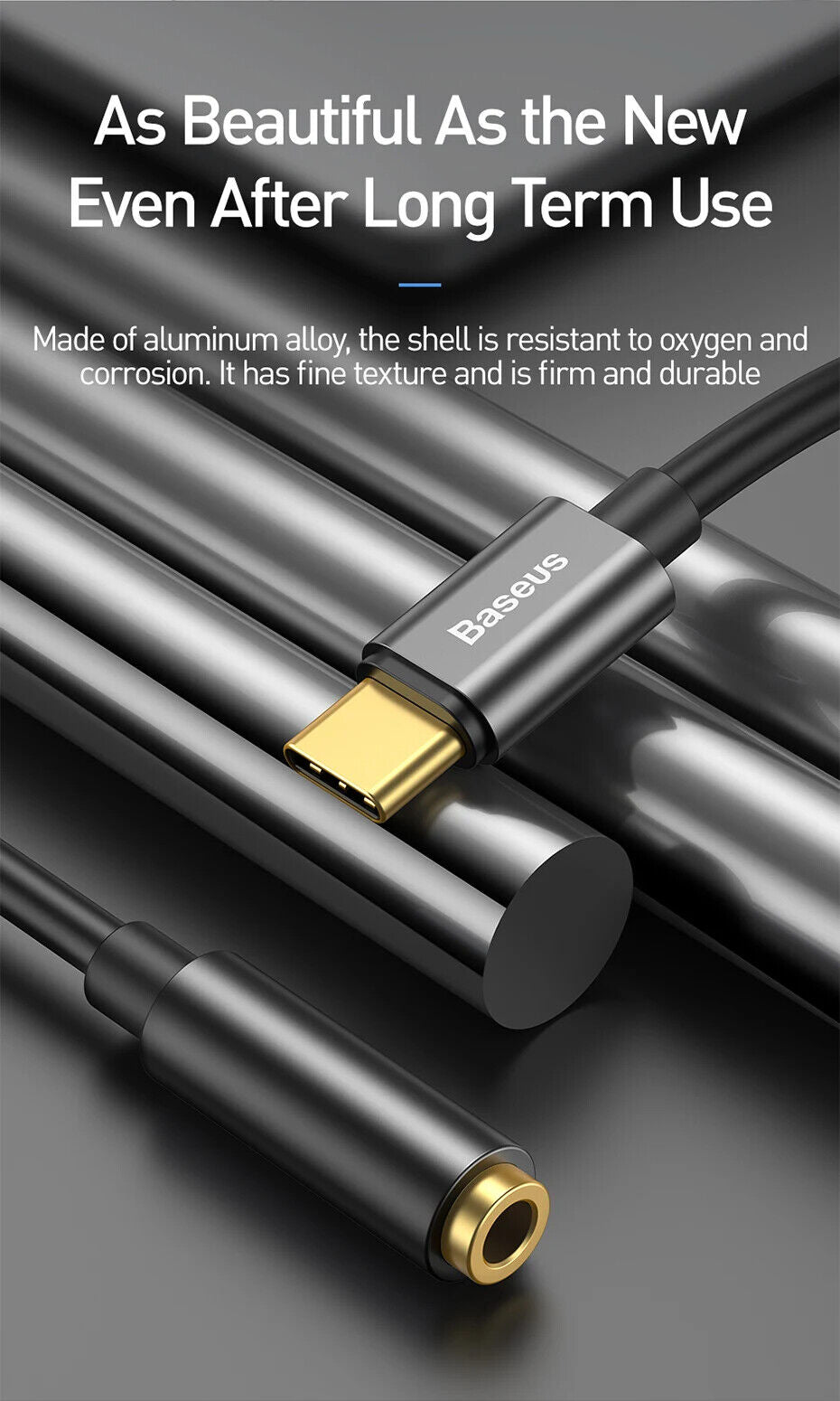 Baseus USB Type C To 3.5mm Earphone Jack OTG Adapter Type-C 3.5 mm Headphone