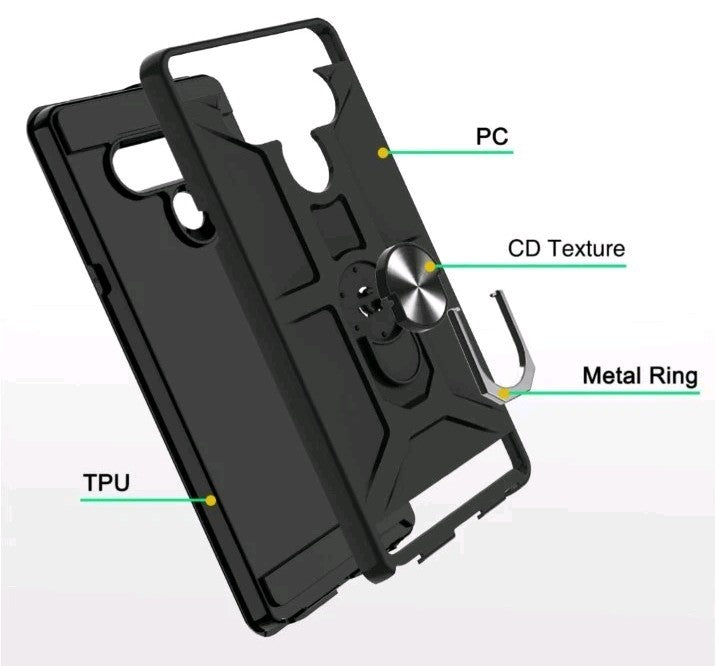 For LG Stylo 6 Case Phone Cover Kickstand Belt Clip + Tempered Glass Protector