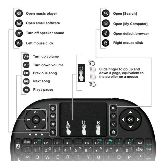 Wireless Mini Keyboard Remote Control Touchpad Smart TV Android TV Box PC 2.4GHz